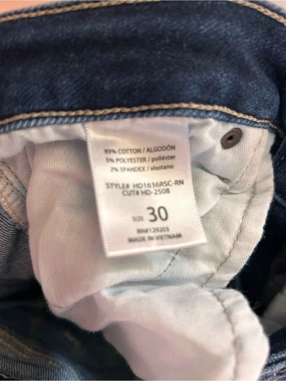 Frayed Hidden Jeans Size 30